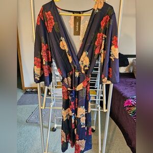 BooHoo silky wrap dress
